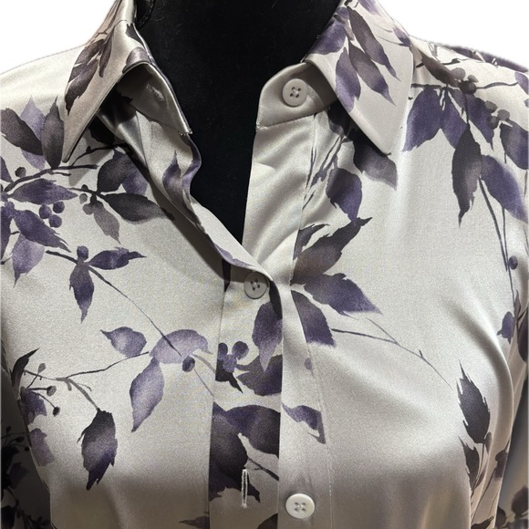 Linda Allard Ellen Tracy Tops - Linda Allard Ellen Tracy Silk Floral Women's Blouse